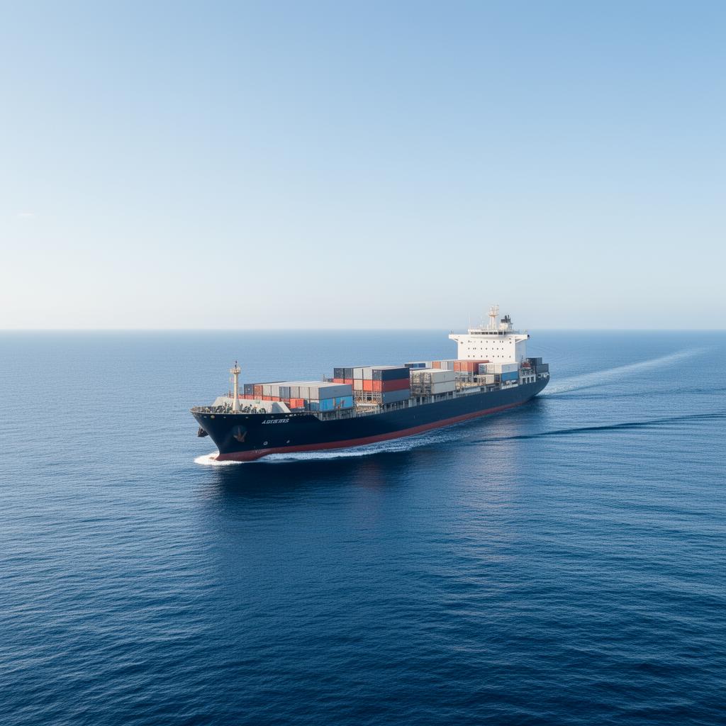 Cargo vessel at sea